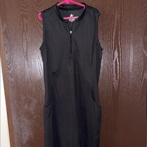 Black Sleeveless Active Dress with Pockets